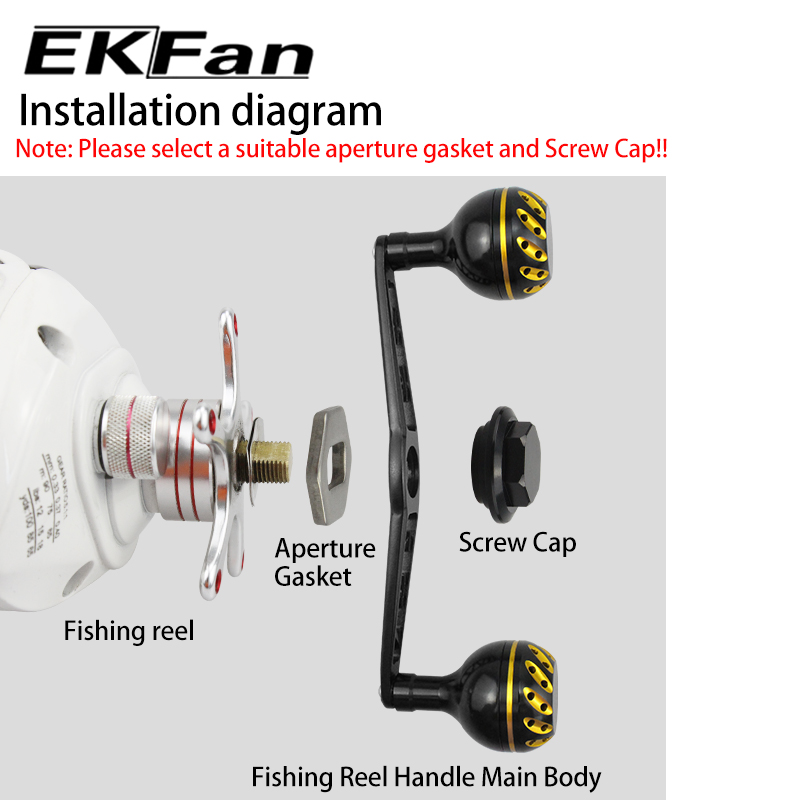 Spincast Reel - EKfan 130MM Baitcasting Visserijhengelhengelhandvat voor A/S/D