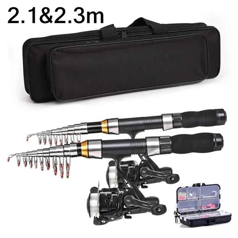 Spincast Reel - BRAVMAK 2.1/2.3 mTelescopische Hengel Reel Combo
